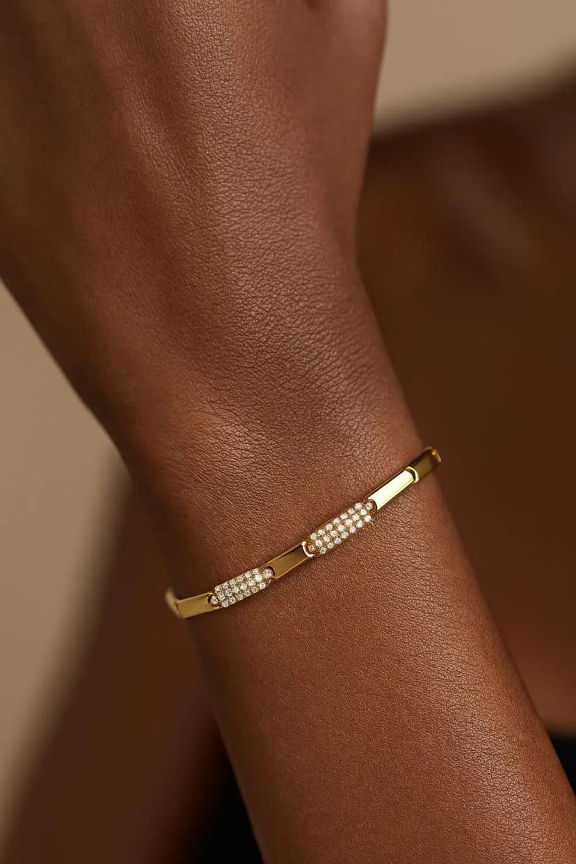 Zirkon Taş Süslemeli Dikdörtgen Xuping Bileklik