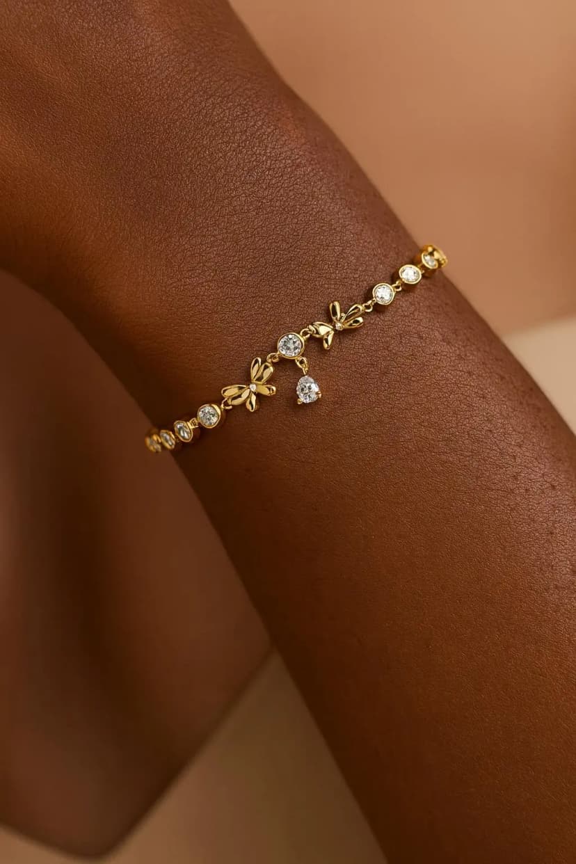 Kurdele Motifli Taş Detaylı Xuping Bileklik