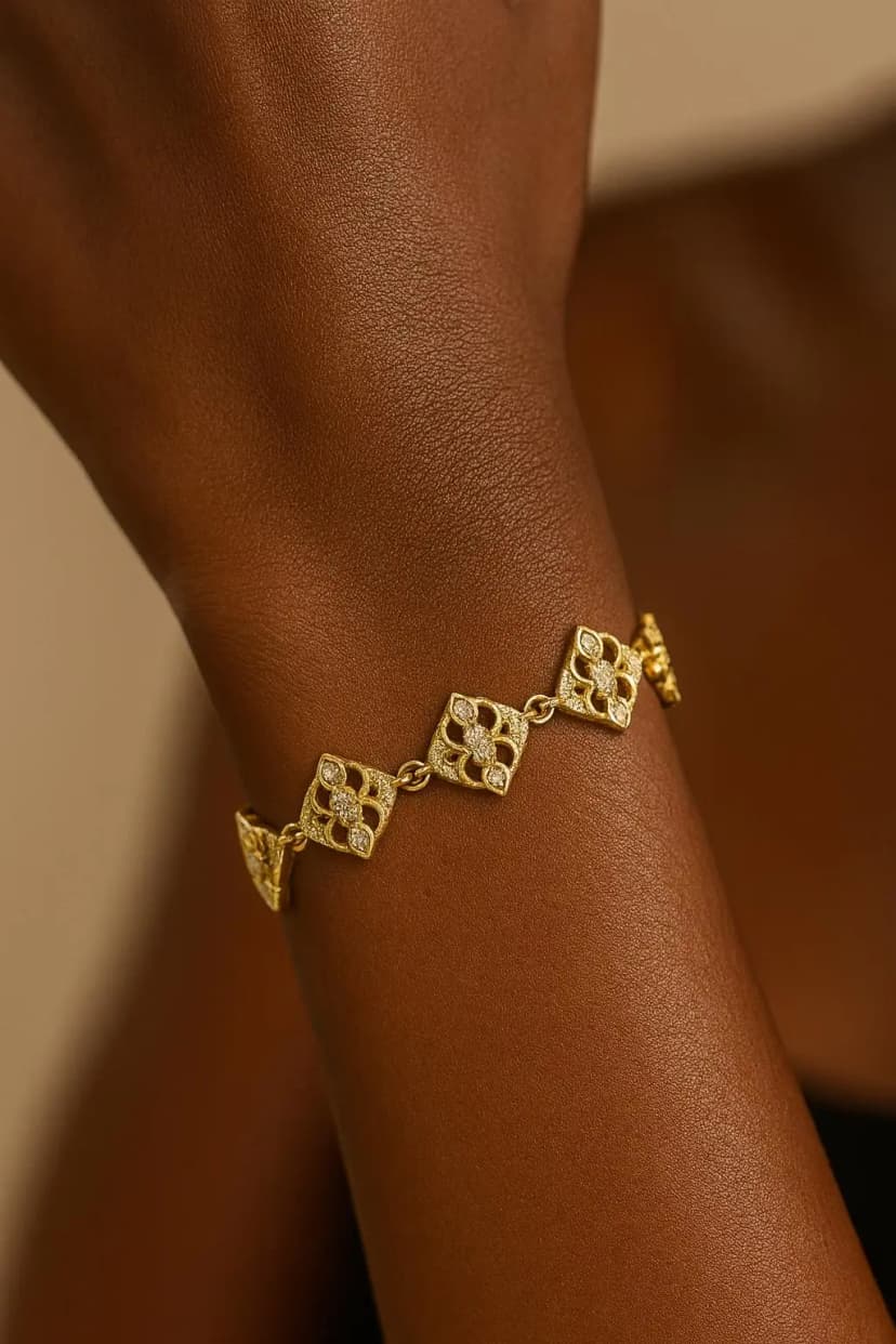 Zirkon Taşlı Gonca Motifli Xuping Bileklik