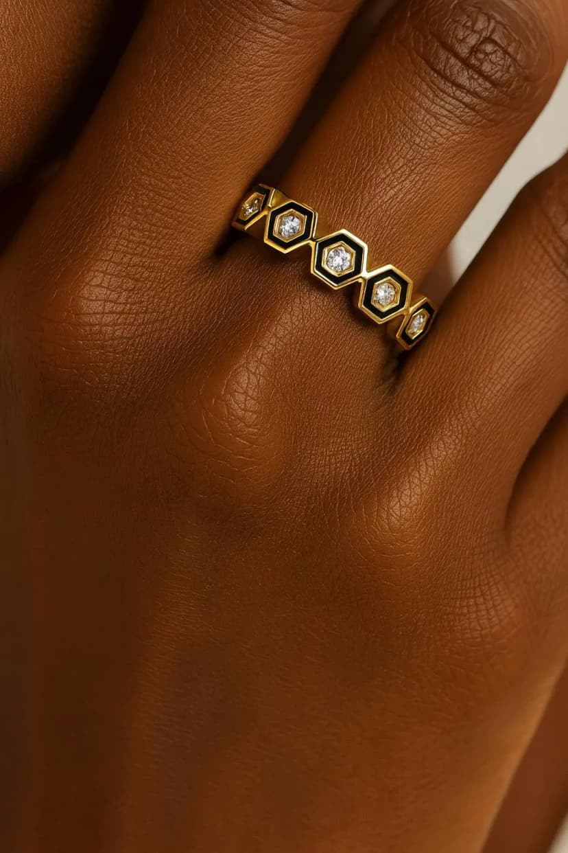 Altıgen Taşlı Xuping Yüzük