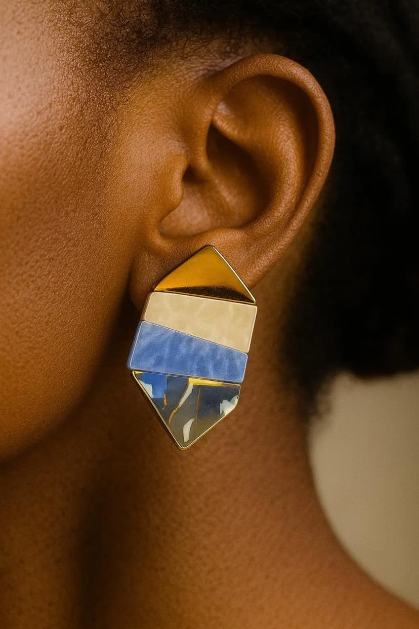 Mermer Tasarım Küpe