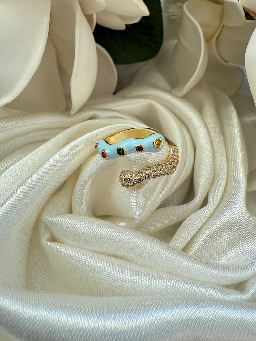 Fransız Mavisi Mineli Yüzük