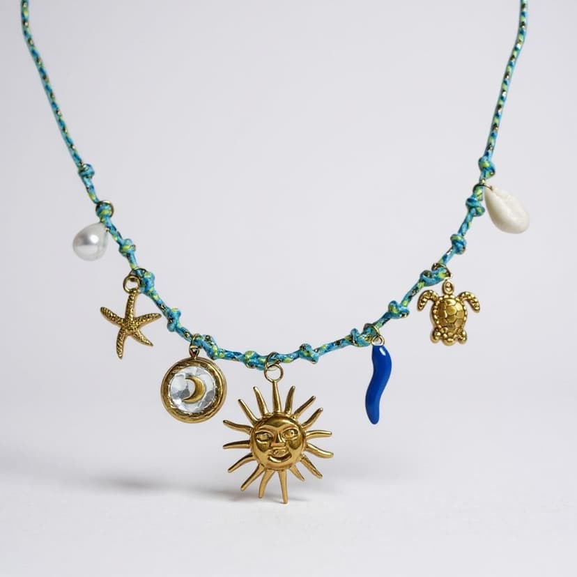 El Yapımı Deniz Temalı Kolye