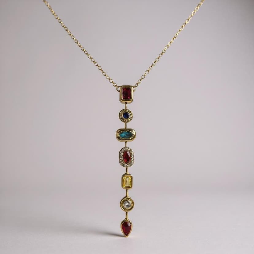 Aurea Taşlı Y Kolye Kolye