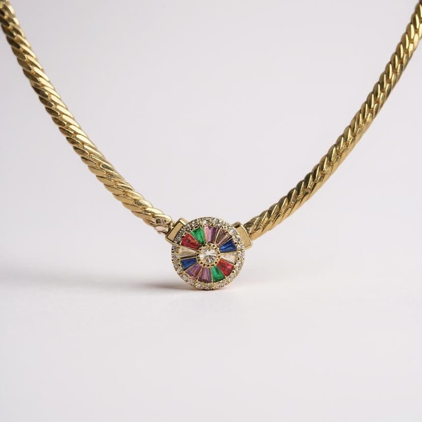Renkli Çarkıfelek Kolye