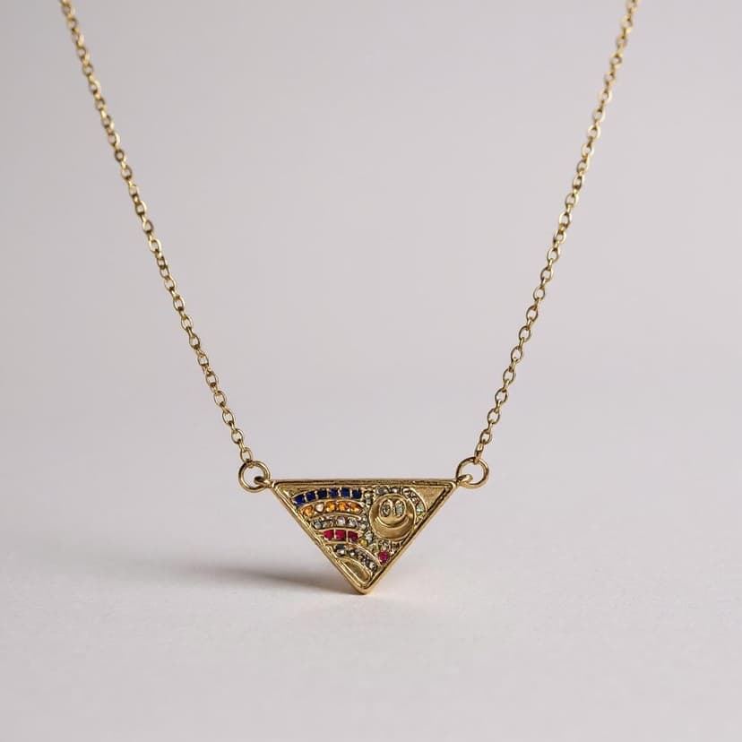 Renkli Üçgen Figürlü Kolye