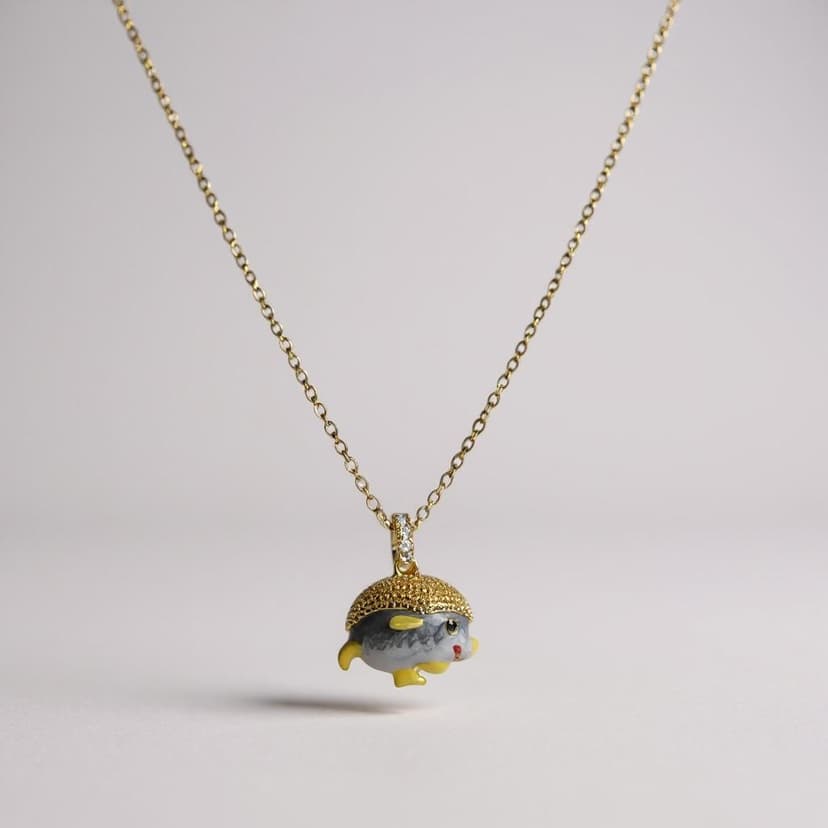 Mini Kirpi Figürlü Kolye