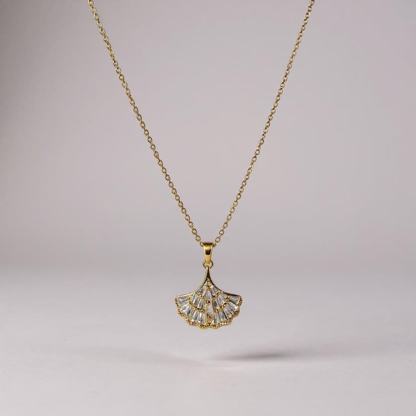 Kristal Yelpaze Kolye