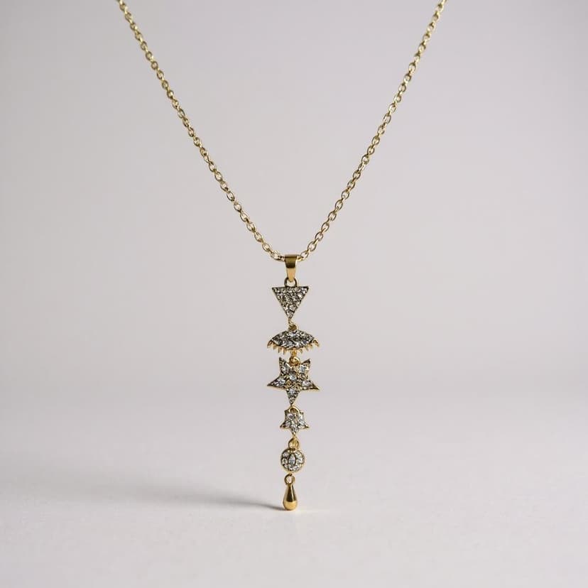 Zarif Yıldız & Geometrik Sarkaç Kolye