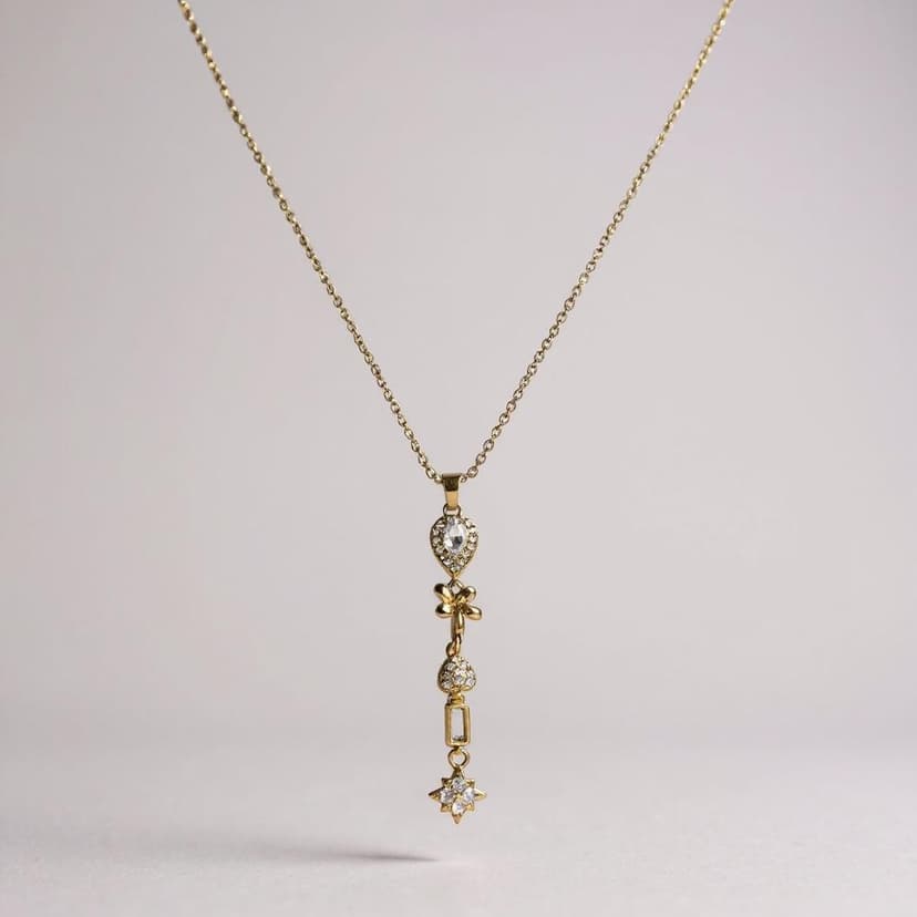 Zarif Damla & Yıldız Sarkaç Kolye