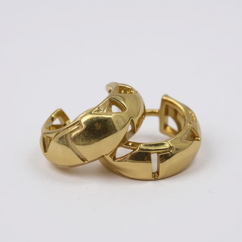 Geometrik Gold Halka Küpe