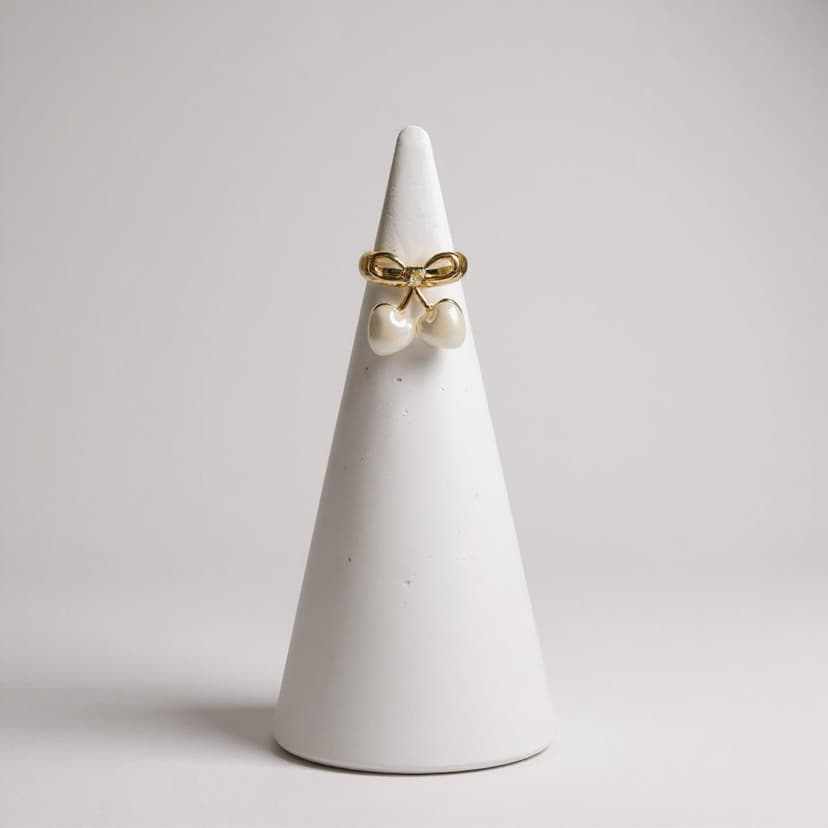 İnci Kiraz Detaylı Fiyonk Yüzük