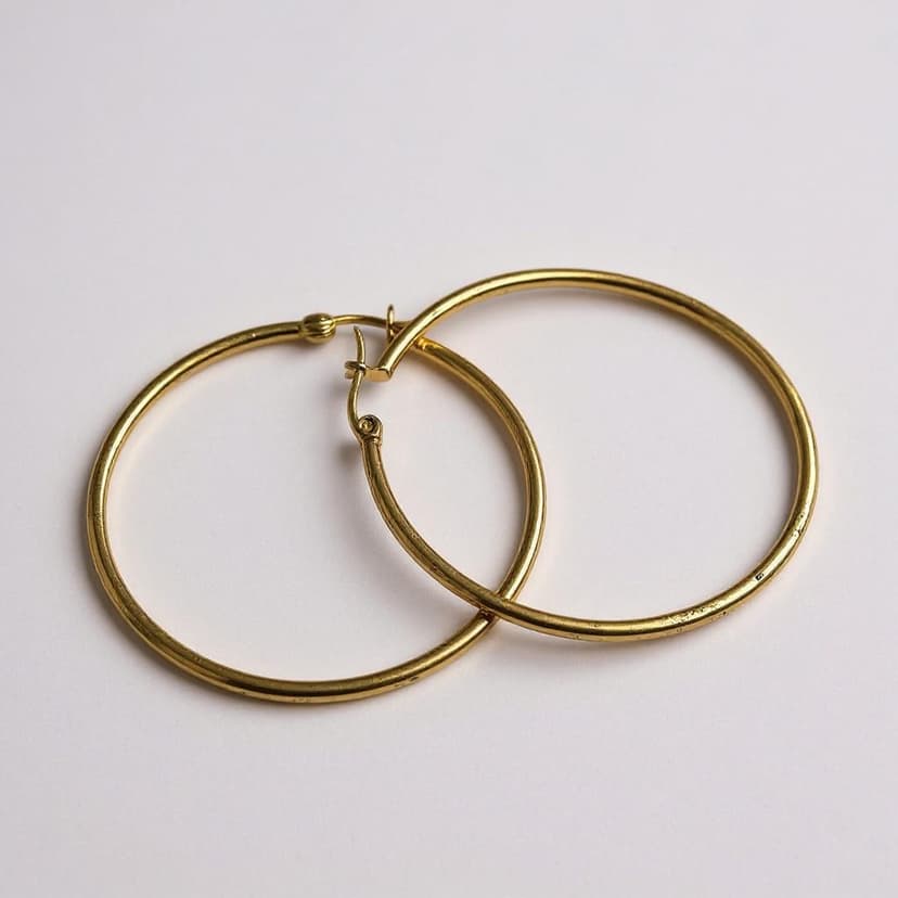 Klasik Gold Halka Büyük Boy Küpe