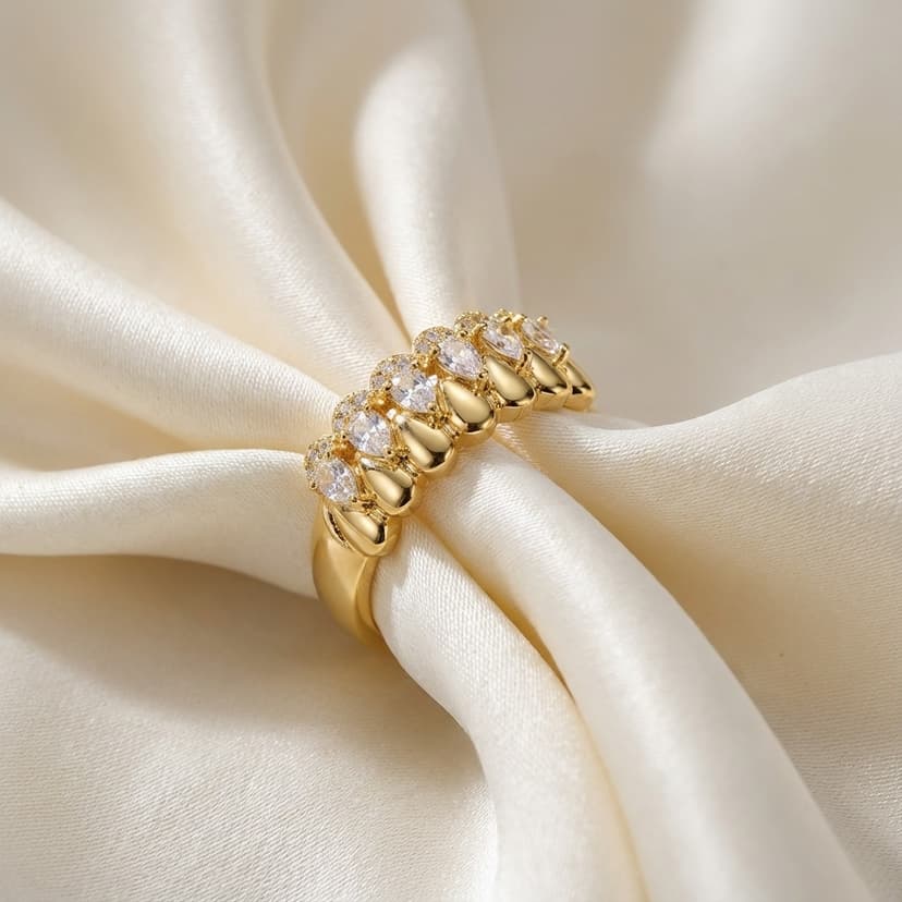 Damla Taşlı Modern Vintage Yüzük