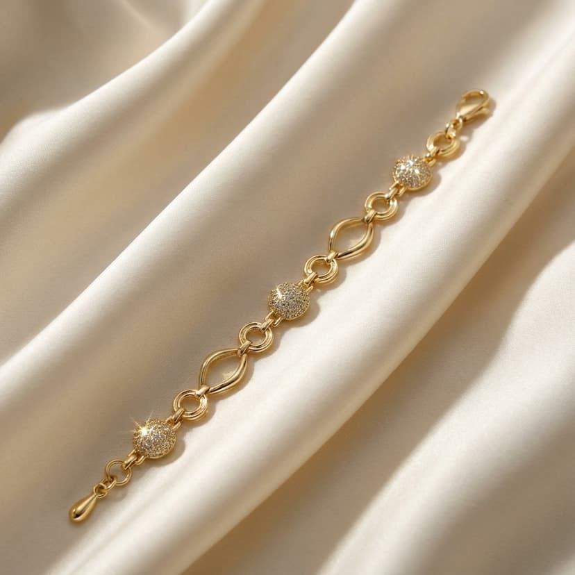 Işıltılı Zirkon Küre Zincir Bileklik