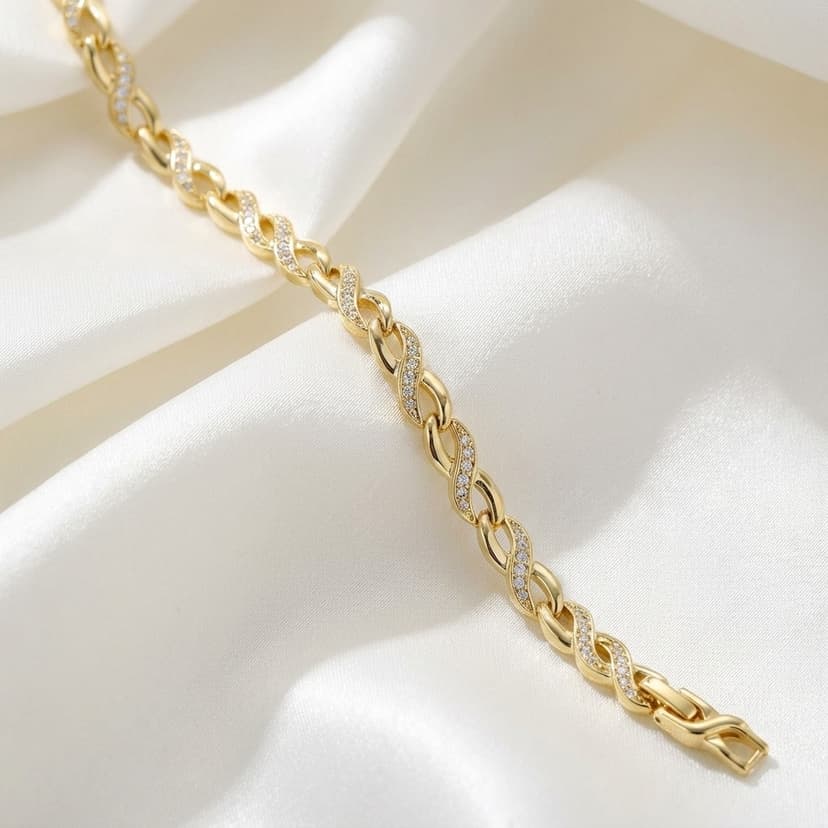 Zirkon Taşlı Zarif Burgu Bileklik