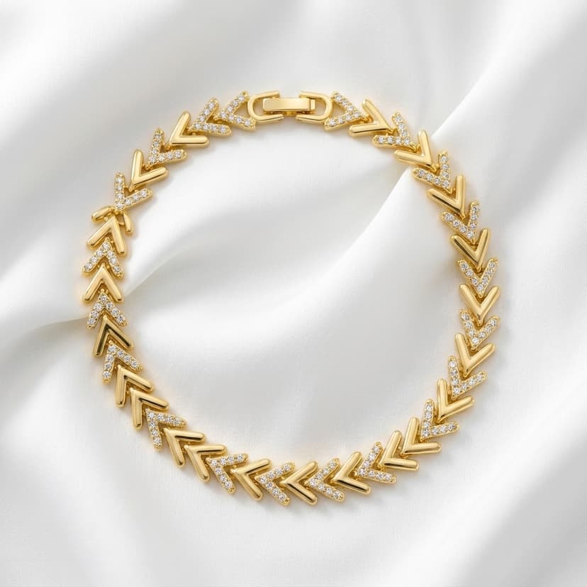 Kalp ve Taş Detaylı Sıralı Bileklik