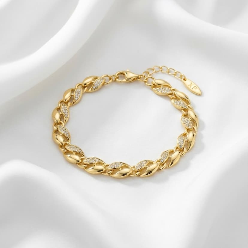 Kalp ve Taş Detaylı Sıralı Bileklik