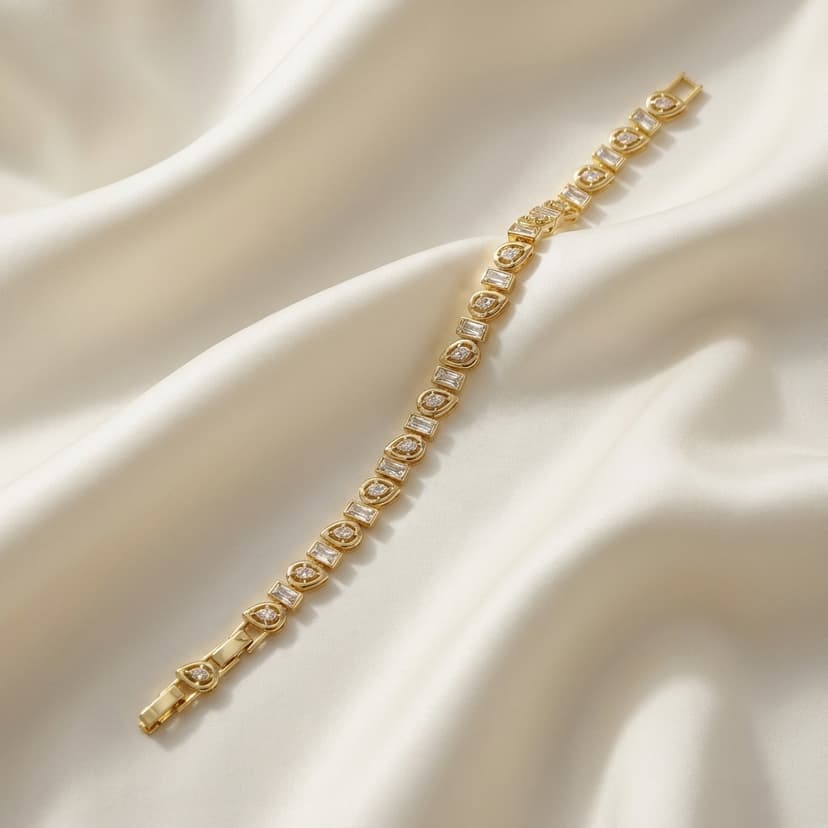 Taşlı Detaylı Gurmet Zincir Bileklik