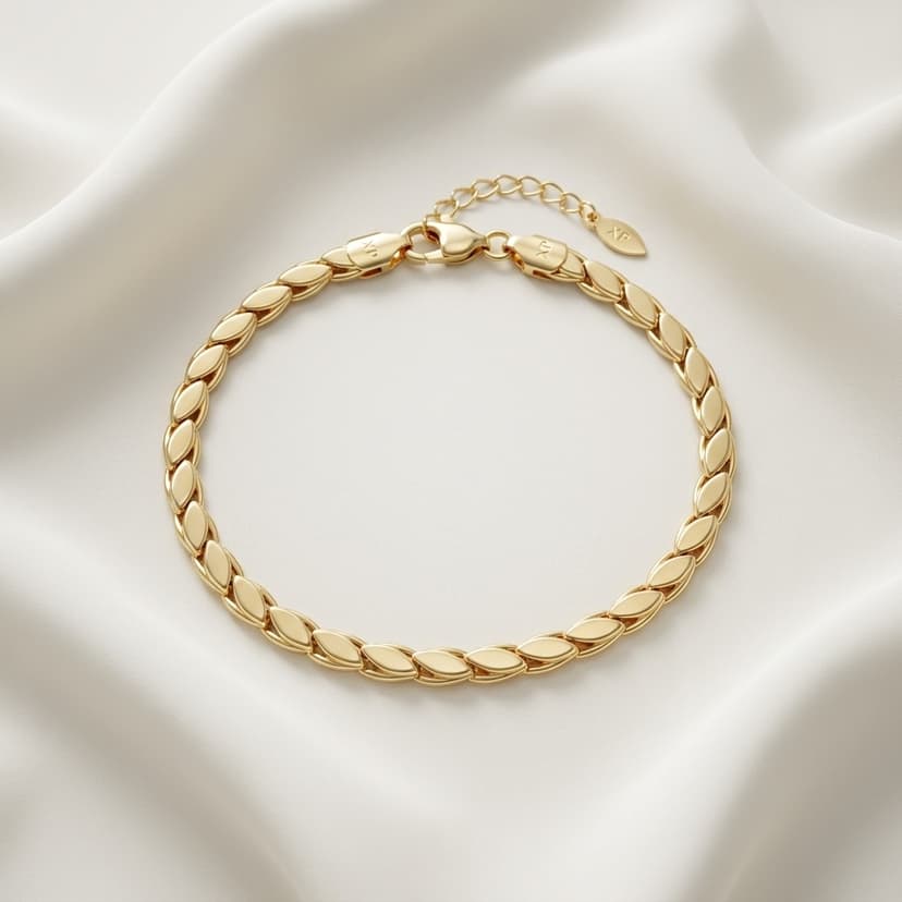 Zirkon Taşlı Çiçek ve Kalp Zincir Bileklik