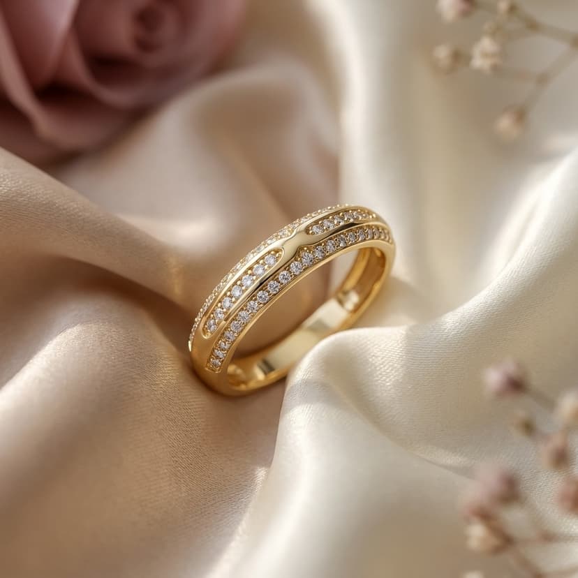 Çift Sıra Taşlı ve Köprü Detaylı Modern Band Yüzü